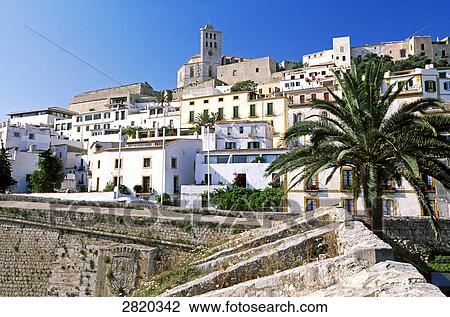 Buildings in town, Dalt Vila, Ibiza Town, Ibiza, Balearic Islands, Spain View Large Photo Image Stock Image - Buildings in town, Dalt Vila, Ibiza Town, Ibiza, Balearic Islands, Spain . Fotosearch