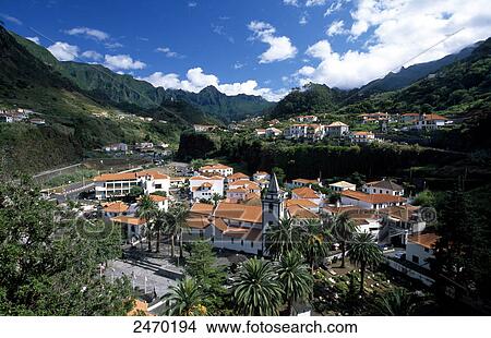 Buildings in town, Sao Vicente, Madeira, Portugal View Large Photo Image Picture - Buildings in town, Sao Vicente, Madeira, Portugal . Fotosearch