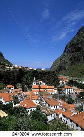 Picture - Buildings in town, Sao Vicente, Madeira, Portugal . Fotosearch