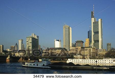 Buildings on a waterfront, Frankfurt, Germany View Large Photo Image Stock Photo - Buildings on a waterfront, Frankfurt, Germany . Fotosearch