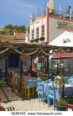 Stock Image - Cafe, Alvor, Algarve, Portugal . Fotosearch