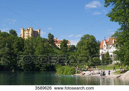 Castle Hohenschwangau and Alpsee, Bavaria, Germany, Europe View Large Photo Image Stock Photograph - Castle Hohenschwangau and Alpsee, Bavaria, Germany, Europe . Fotosearch