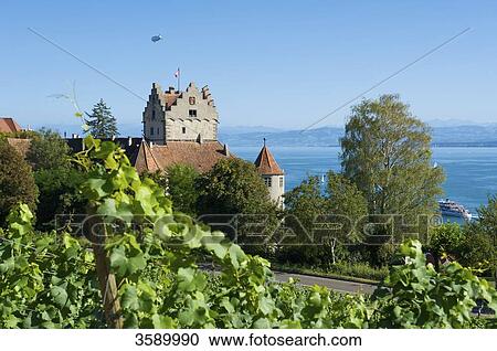 Stock Image - Castle, Meersburg, Baden-Wuerttemberg, Germany, Europe . Fotosearch