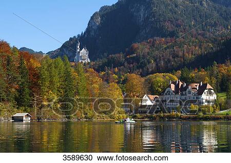 Stock Image - Castle Neuschwanstein and Alpsee, Bavaria, Germany, Europe . Fotosearch