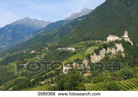 Stock Photo - Castle Thurnstein, Dorf Tirol, South Tyrol, Italy, Europe . Fotosearch