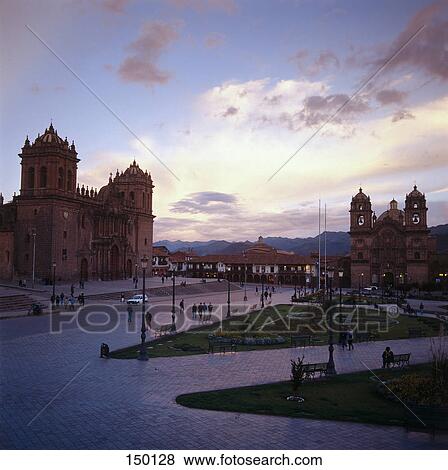 Stock Photo - Cathedral in city, Cusco Cathedral, Plaza-De-Armas, Cuzco, Cusco Region, Peru . Fotosearch