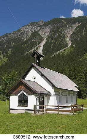Stock Image - Chapel, Birgsau, Allgaeu, Bavaria, Germany, Europe . Fotosearch