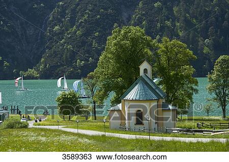Stock Image - Church, Achenkirch at Achensee, Tyrol, Austria, Europe . Fotosearch
