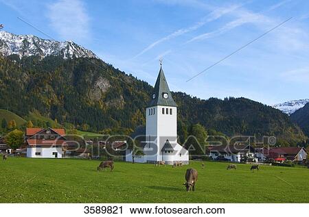 Church, Bad Oberdorf, Bad Hindelang, Allgaeu, Bavaria, Germany, Europe View Large Photo Image Stock Image - Church, Bad Oberdorf, Bad Hindelang, Allgaeu, Bavaria, Germany, Europe . Fotosearch