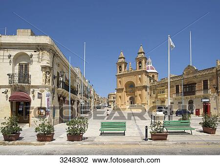 Stock Image - Church, Marsaxlokk, Malta . Fotosearch