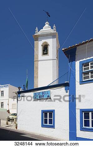Picture - Church tower, Albufeira, Algarve, Portugal . Fotosearch