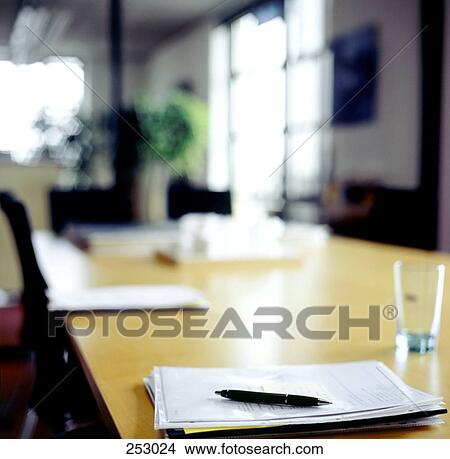 Picture - Close-up of ballpoint pen on file . Fotosearch