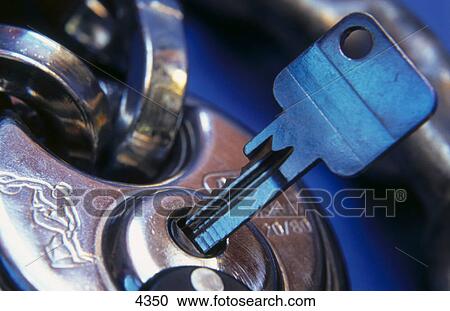Stock Image - Close-up of key in lock . Fotosearch