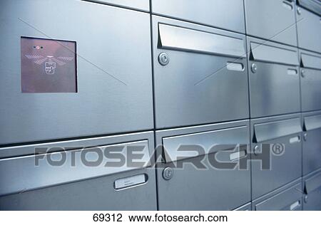 Stock Image - Close-up of mailboxes . Fotosearch