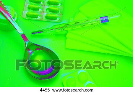 Close-up of thermometer and medicine View Large Photo Image Stock Photography - Close-up of thermometer and medicine . Fotosearch