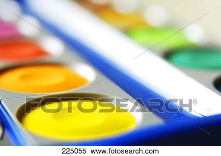 Stock Photography - Close-up of watercolor paints . Fotosearch