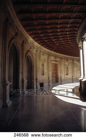 Corridor of palace, Palacio de Carlos V, Alhambra, Granada, Andalusia, Spain View Large Photo Image Stock Photo - Corridor of palace, Palacio de Carlos V, Alhambra, Granada, Andalusia, Spain . Fotosearch