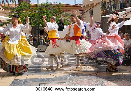 Dancers in traditional costumes, Las Palmas, Gran Canaria, Canary Islands, Spain View Large Photo Image Stock Photo - Dancers in traditional costumes, Las Palmas, Gran Canaria, Canary Islands, Spain . Fotosearch