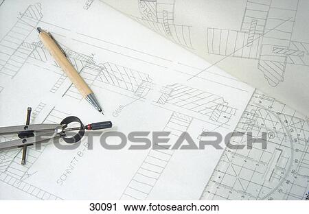 Drawing compass and pen on drawing board View Large Photo Image Stock Image - Drawing compass and pen on drawing board . Fotosearch