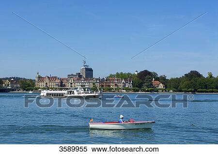Excursion boat in harbour, Konstanz, Baden-Württemberg, Germany, Europe View Large Photo Image Stock Photography - Excursion boat in harbour, Konstanz, Baden-Württemberg, Germany, Europe . Fotosearch