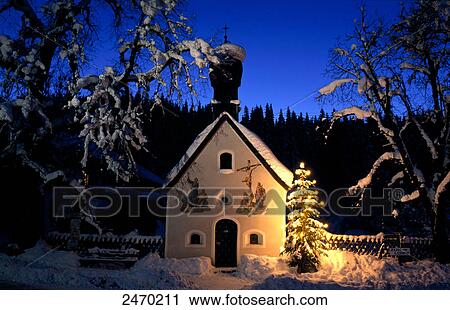 Stock Image - Facade of church, Werdenfelser Land, Upper Bavaria, Klais, Bavaria, Germany . Fotosearch