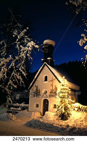 Stock Image - Facade of church, Werdenfelser Land, Upper Bavaria, Klais, Bavaria, Germany . Fotosearch