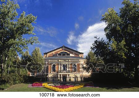 Facade of opera house, Bayreuth Festspielhaus, Bayreuth, Bavaria, Germany View Large Photo Image Stock Photo - Facade of opera house, Bayreuth Festspielhaus, Bayreuth, Bavaria, Germany . Fotosearch