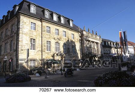Stock Photo - Facade of opera house, Bayreuth, Upper Franconia, Bavaria, Germany . Fotosearch