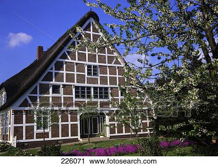 Facade of timber-framed house, Jork, Lower Saxony, Germany View Large Photo Image Stock Image - Facade of timber-framed house, Jork, Lower Saxony, Germany . Fotosearch