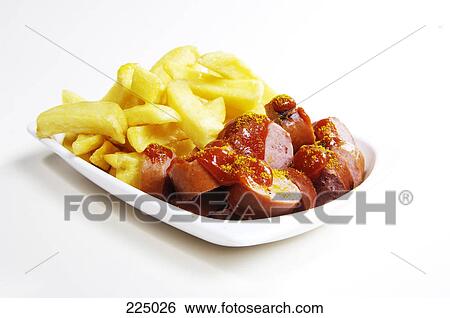 french fries and curry sliced sausage, close-up View Large Photo Image Stock Photograph - french fries and curry sliced sausage, close-up . Fotosearch