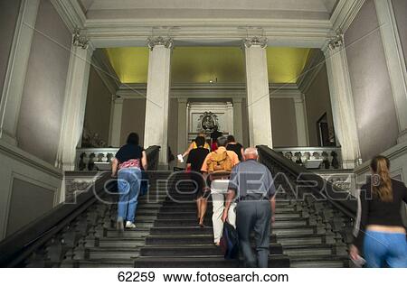 Stock Photo - Group of people moving upstairs, Florence, Tuscany, Italy, Europe . Fotosearch