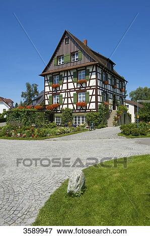 Half-timbered house, Insel Reichenau, Baden-Wuerttemberg, Germany, Europe View Large Photo Image Stock Photo - Half-timbered house, Insel Reichenau, Baden-Wuerttemberg, Germany, Europe . Fotosearch