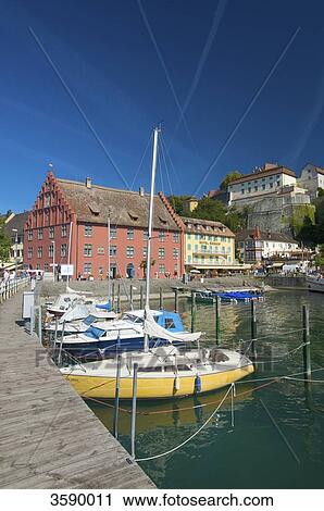 Stock Image - Harbour, Meersburg, Baden-Wuerttemberg, Germany, Europe . Fotosearch