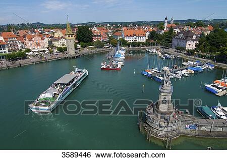 Harbour with Mangenturm, Lake Constance, Lindau, Bavaria, Germany, Europe View Large Photo Image Stock Photograph - Harbour with Mangenturm, Lake Constance, Lindau, Bavaria, Germany, Europe . Fotosearch