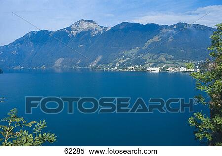 High angle view of a lake, Switzerland View Large Photo Image Stock Photography - High angle view of a lake, Switzerland . Fotosearch