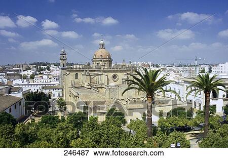 High angle view of city, Jerez De La Frontera, Cadiz Province, Andalusia, Spain View Large Photo Image Stock Photo - High angle view of city, Jerez De La Frontera, Cadiz Province, Andalusia, Spain . Fotosearch