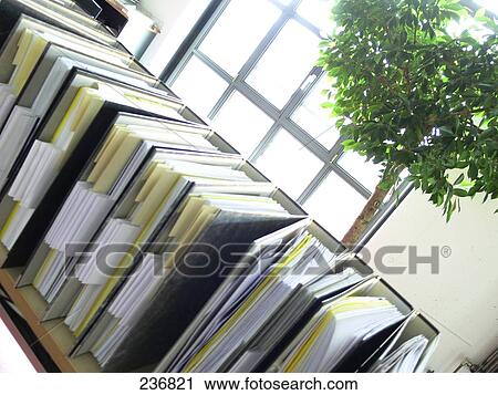Stock Image - High angle view of files . Fotosearch