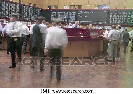 High angle view of group of people in stock exchange building, Frankfurt, Germany View Large Photo Image Stock Image - High angle view of group of people in stock exchange building, Frankfurt, Germany . Fotosearch
