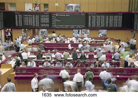 High angle view of group of people in stock exchange building, Frankfurt, Germany View Large Photo Image Stock Photography - High angle view of group of people in stock exchange building, Frankfurt, Germany . Fotosearch