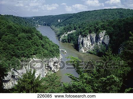 High angle view of steamboat in river, Danube Gorge, Weltenburg, Kelheim, Bavaria, Germany View Large Photo Image Stock Photography - High angle view of steamboat in river, Danube Gorge, Weltenburg, Kelheim, Bavaria, Germany . Fotosearch