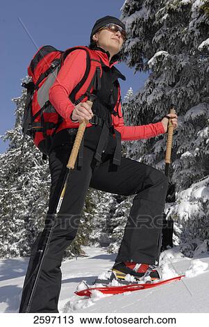 Hiker hiking on snow covered mountain View Large Photo Image Stock Image - Hiker hiking on snow covered mountain . Fotosearch