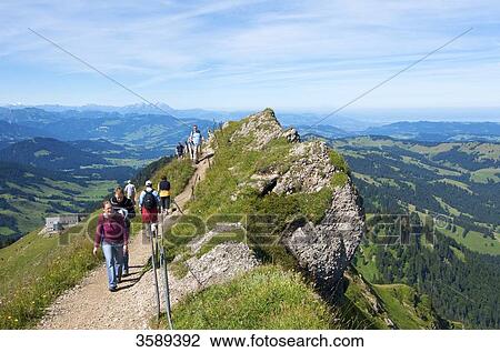 Stock Image - Hochgrat near Oberstaufen, Allgaeu Alps, Bavaria, Germany, Europe . Fotosearch