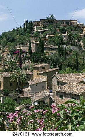 Houses in village, Deia, Majorca, Balearic Islands, Spain View Large Photo Image Stock Image - Houses in village, Deia, Majorca, Balearic Islands, Spain . Fotosearch