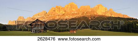 Stock Photograph - Huts on rural landscape, Italy . Fotosearch