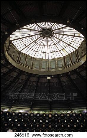 Stock Photograph - Interiors of wine shop, Jerez De La Frontera, Cadiz, Andalusia, Spain . Fotosearch