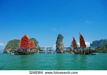 Junk, Phang-Nga, Thailand View Large Photo Image Picture - Junk, Phang-Nga, Thailand . Fotosearch