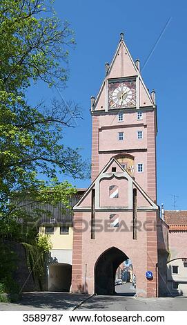 Stock Photo - Kempter Tor, Memmingen, Bavaria, Germany, Europe . Fotosearch