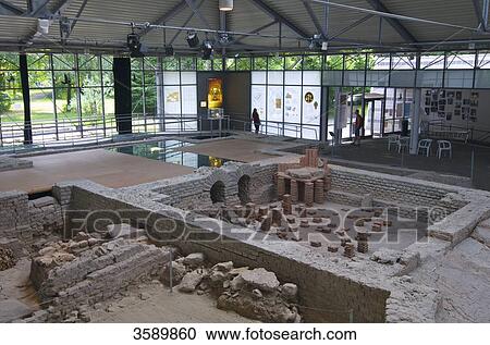 Stock Image - Kleine Therme, Archaeologischer Park Cambodunum, Kempten, Allgaeu, Bavaria, Germany, Europe . Fotosearch