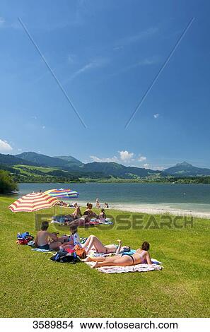 Picture - Lake Gruenten, Allgaeu, Bavaria, Germany, Europe . Fotosearch