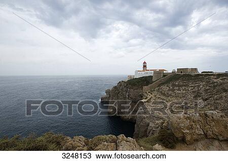 Stock Image - Leuchtturm, Cabo de Sao Vicente, Algarve, Portugal . Fotosearch
